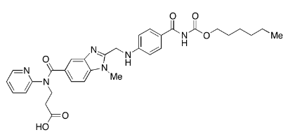N-[[2-[[[4-[[[(Hexyloxy)carbonyl]amino]carbonyl]phenyl]amino]methyl]-1-methyl-1H-benzimidazol-5-yl]carbonyl]-N-2-pyridinyl-b-alanine